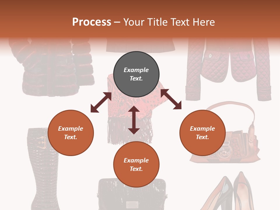 A Group Of Women's Clothing And Handbags PowerPoint Template