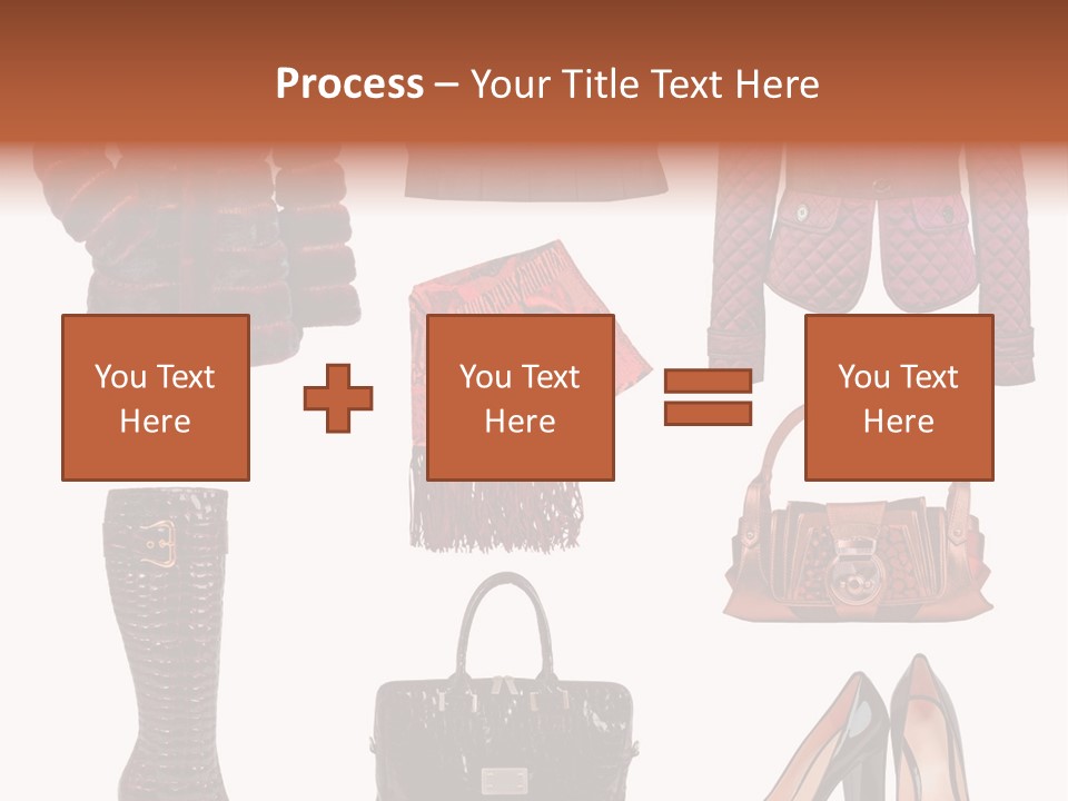 A Group Of Women's Clothing And Handbags PowerPoint Template