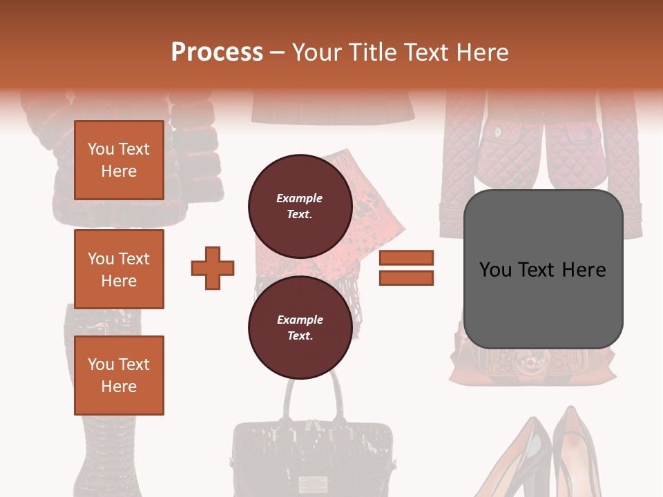 A Group Of Women's Clothing And Handbags PowerPoint Template