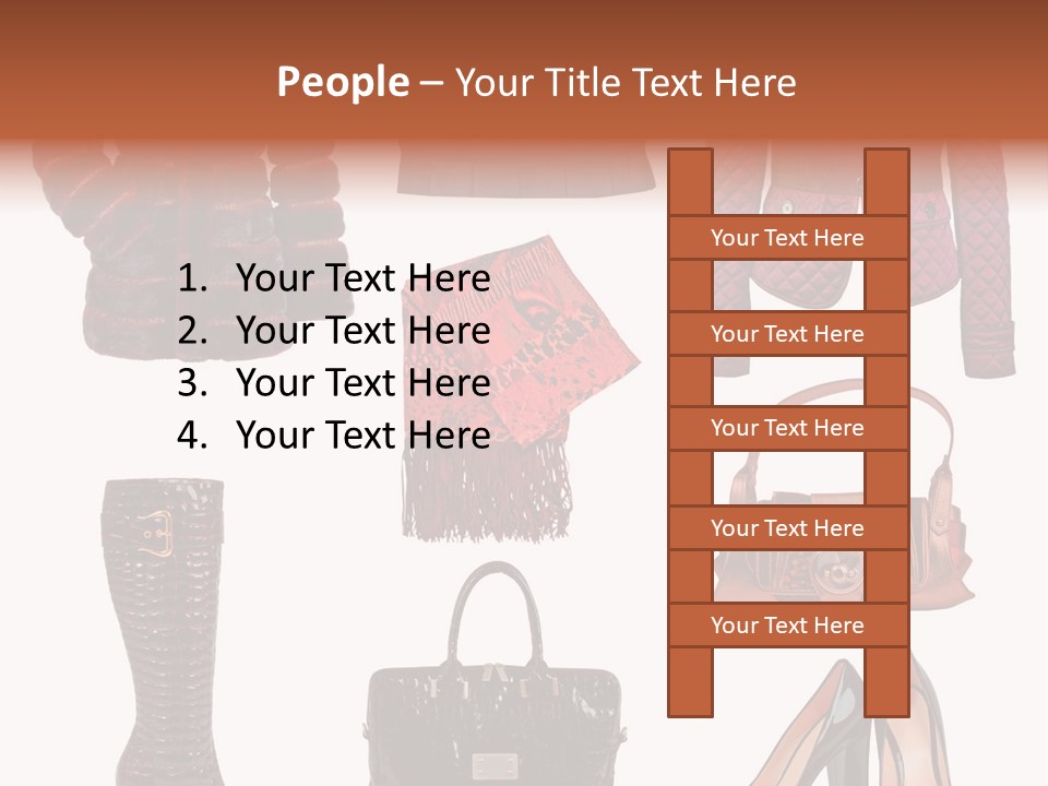 A Group Of Women's Clothing And Handbags PowerPoint Template