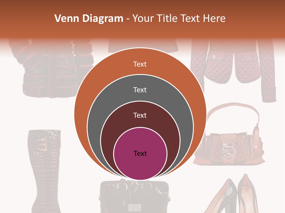 A Group Of Women's Clothing And Handbags PowerPoint Template