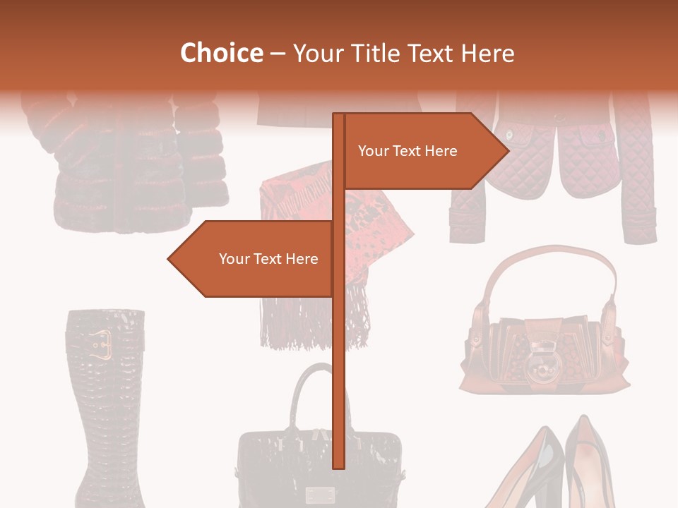 A Group Of Women's Clothing And Handbags PowerPoint Template