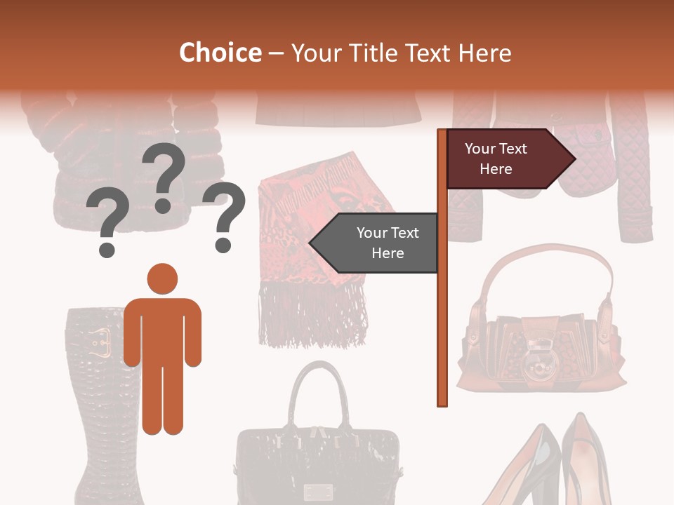 A Group Of Women's Clothing And Handbags PowerPoint Template