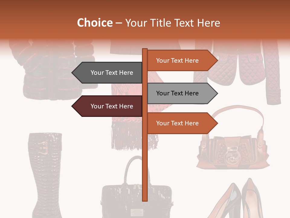 A Group Of Women's Clothing And Handbags PowerPoint Template