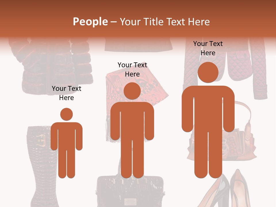 A Group Of Women's Clothing And Handbags PowerPoint Template