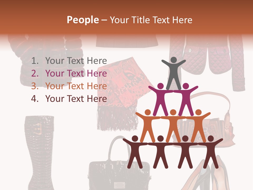 A Group Of Women's Clothing And Handbags PowerPoint Template