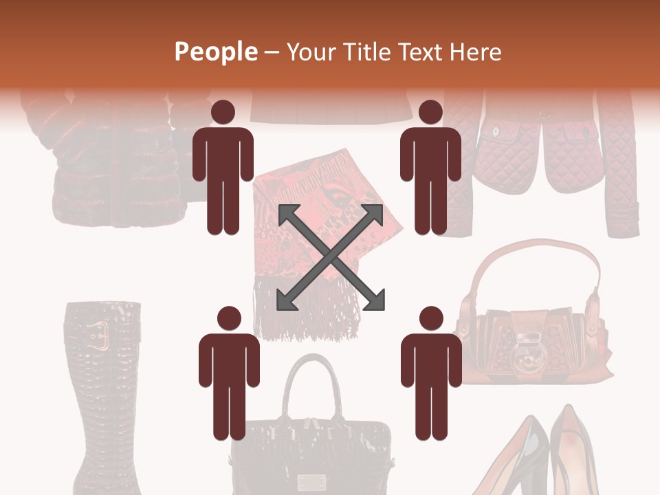 A Group Of Women's Clothing And Handbags PowerPoint Template
