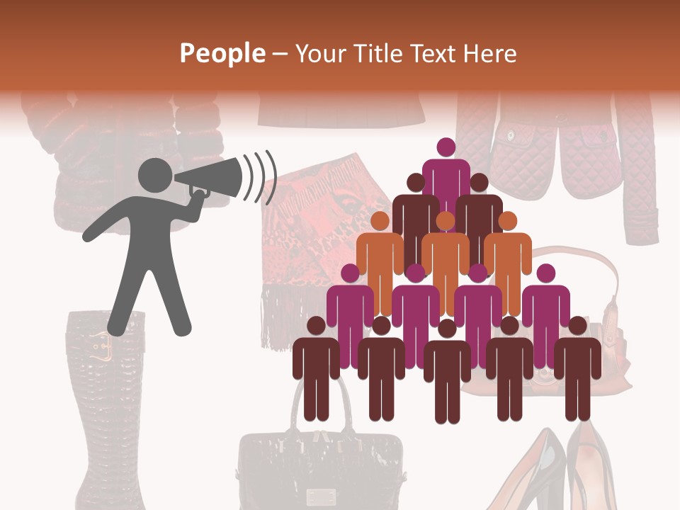 A Group Of Women's Clothing And Handbags PowerPoint Template