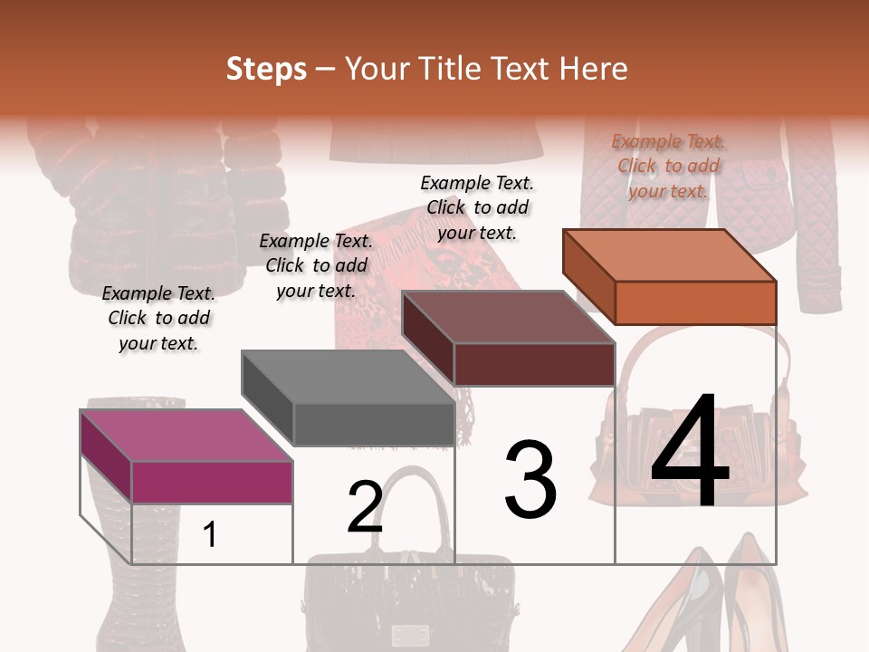 A Group Of Women's Clothing And Handbags PowerPoint Template