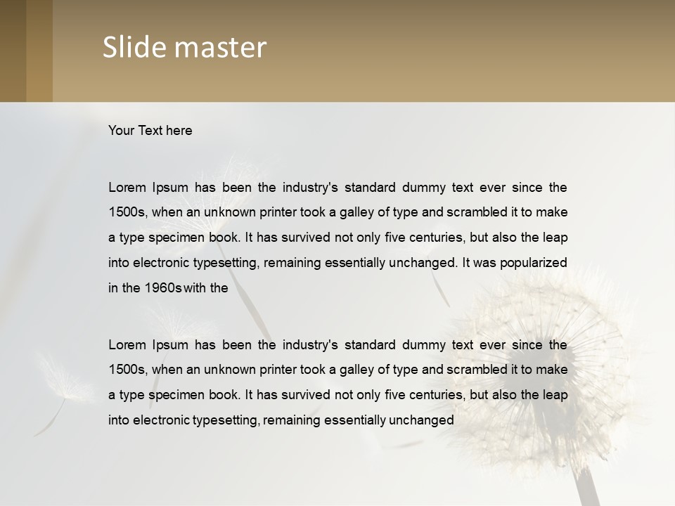 A Dandelion Powerpoint Presentation With A Sky Background PowerPoint Template