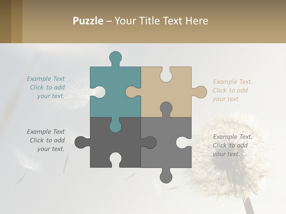 A Dandelion Powerpoint Presentation With A Sky Background PowerPoint Template