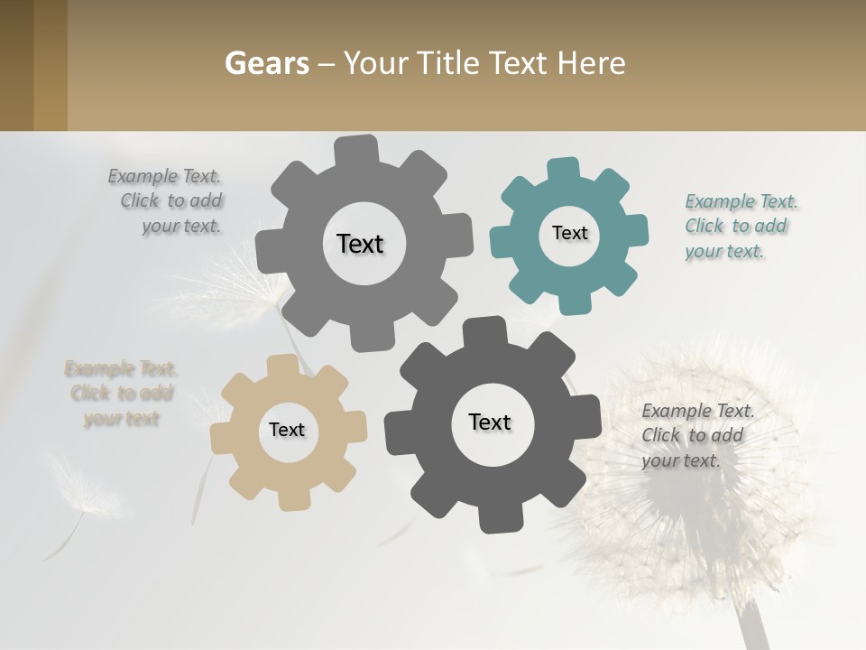 A Dandelion Powerpoint Presentation With A Sky Background PowerPoint Template