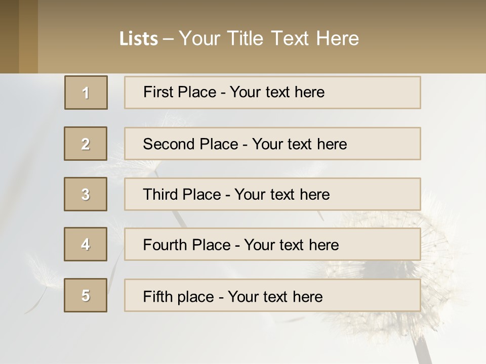 A Dandelion Powerpoint Presentation With A Sky Background PowerPoint Template