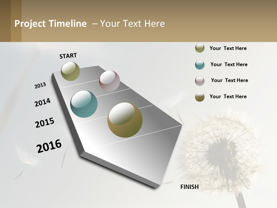 A Dandelion Powerpoint Presentation With A Sky Background PowerPoint Template