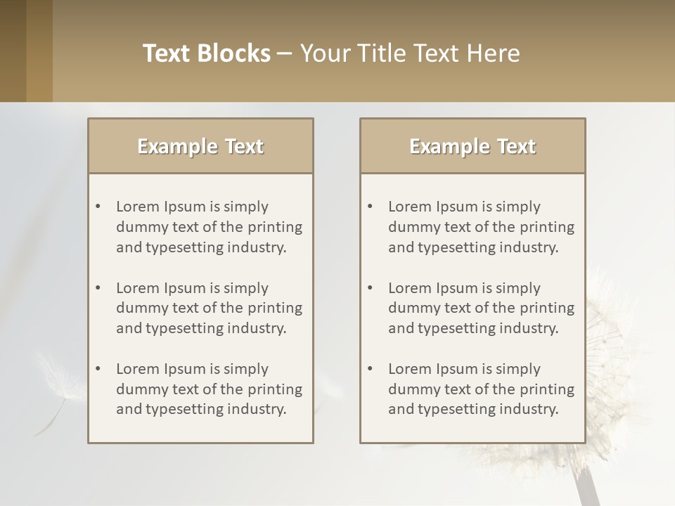 A Dandelion Powerpoint Presentation With A Sky Background PowerPoint Template