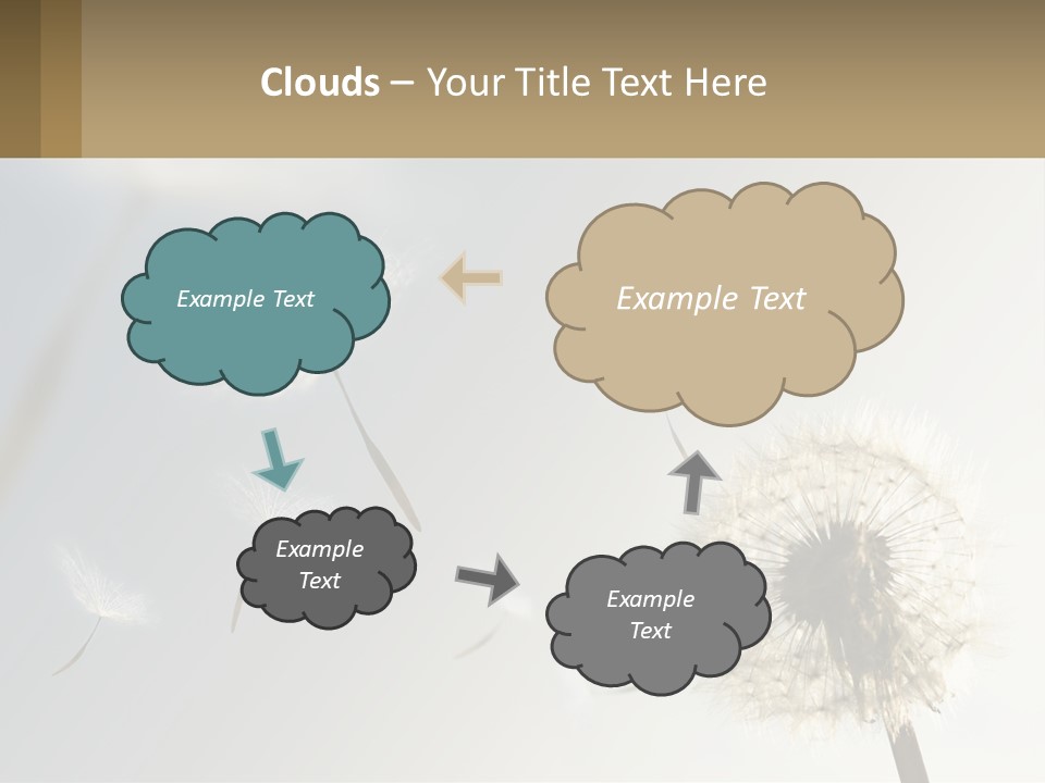 A Dandelion Powerpoint Presentation With A Sky Background PowerPoint Template