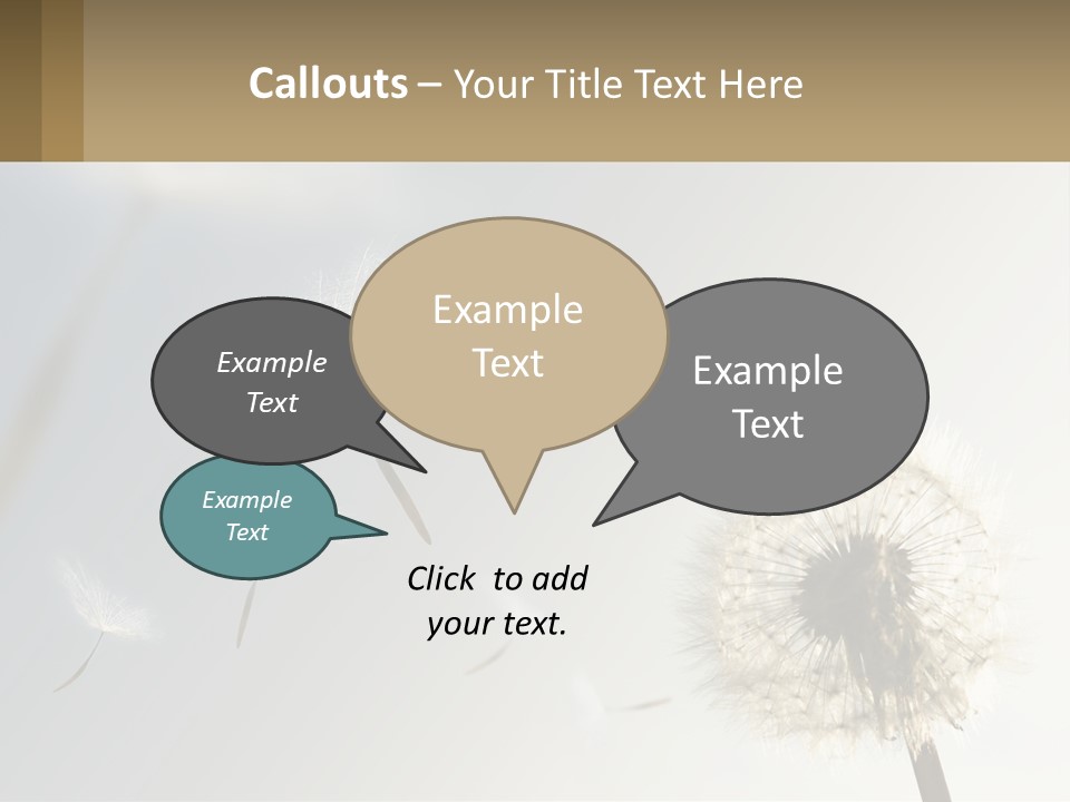 A Dandelion Powerpoint Presentation With A Sky Background PowerPoint Template