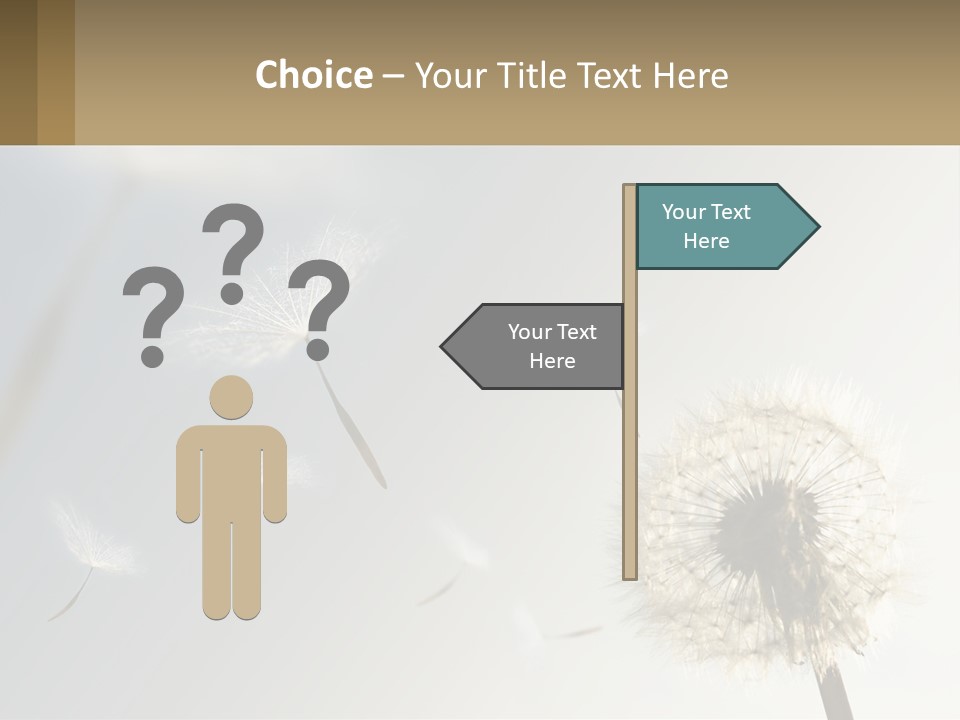 A Dandelion Powerpoint Presentation With A Sky Background PowerPoint Template