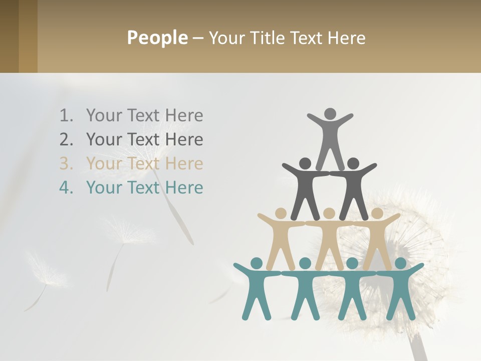 A Dandelion Powerpoint Presentation With A Sky Background PowerPoint Template