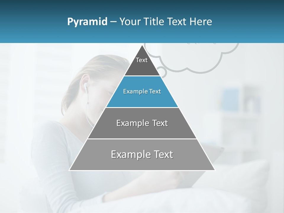 A Woman Sitting On A Couch Looking At A Tablet PowerPoint Template