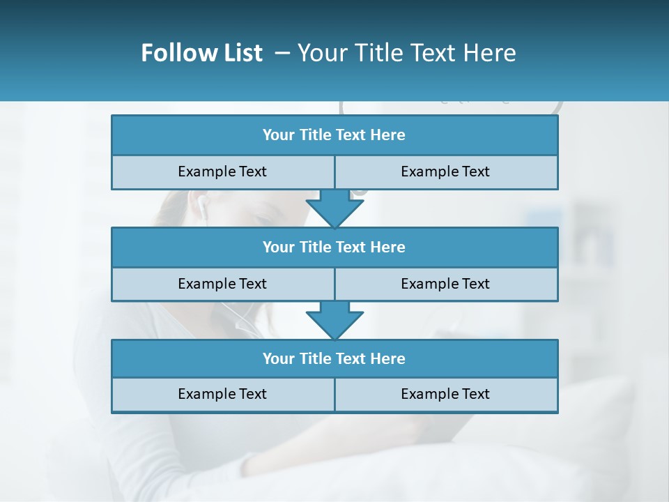 A Woman Sitting On A Couch Looking At A Tablet PowerPoint Template