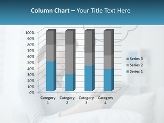 A Woman Sitting On A Couch Looking At A Tablet PowerPoint Template