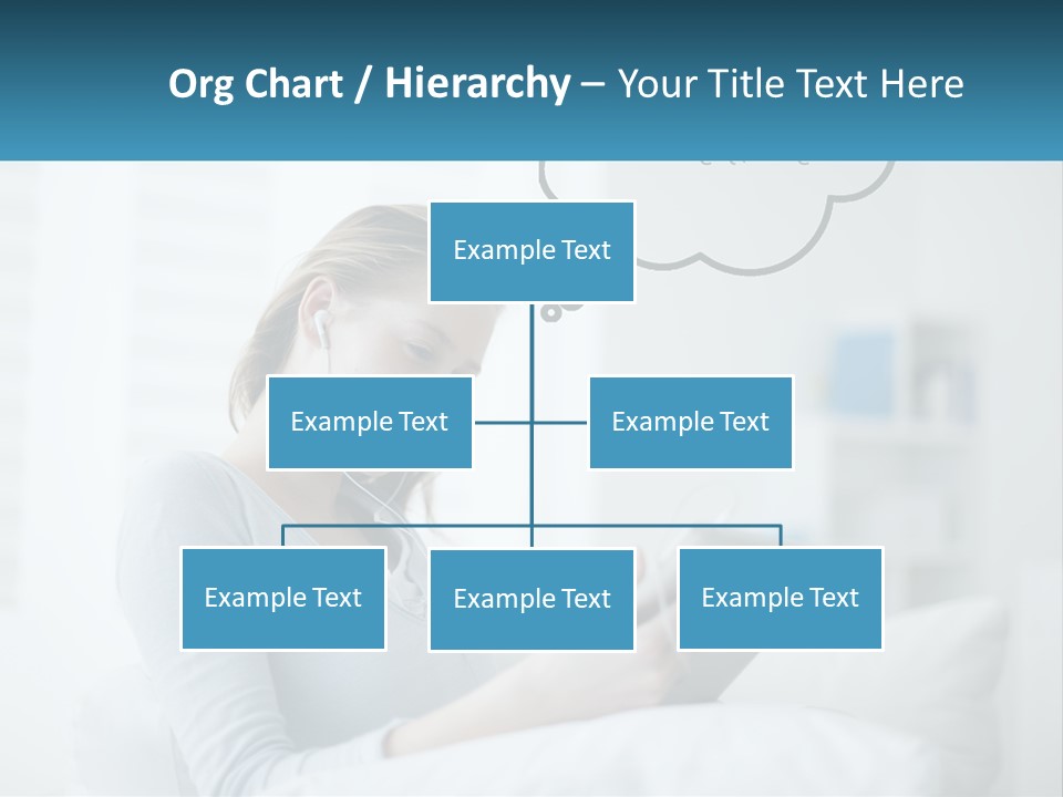 A Woman Sitting On A Couch Looking At A Tablet PowerPoint Template