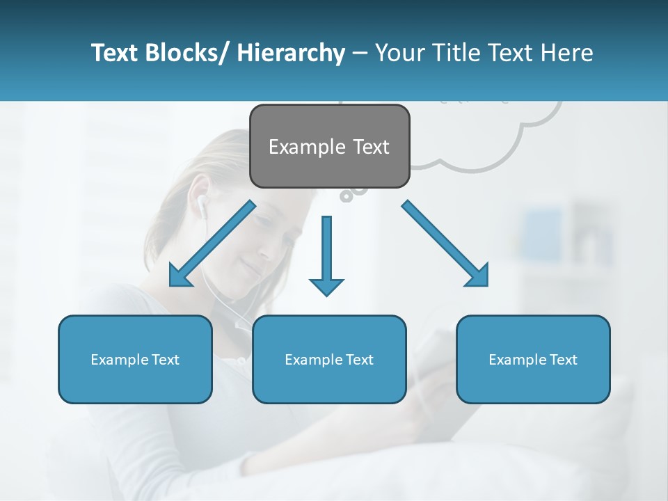 A Woman Sitting On A Couch Looking At A Tablet PowerPoint Template