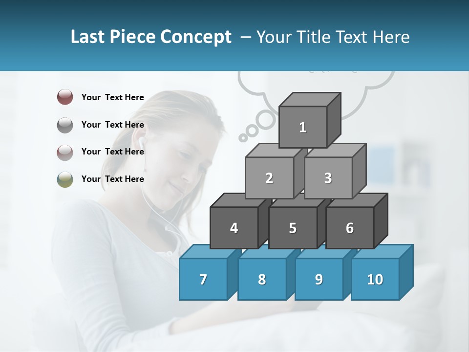 A Woman Sitting On A Couch Looking At A Tablet PowerPoint Template