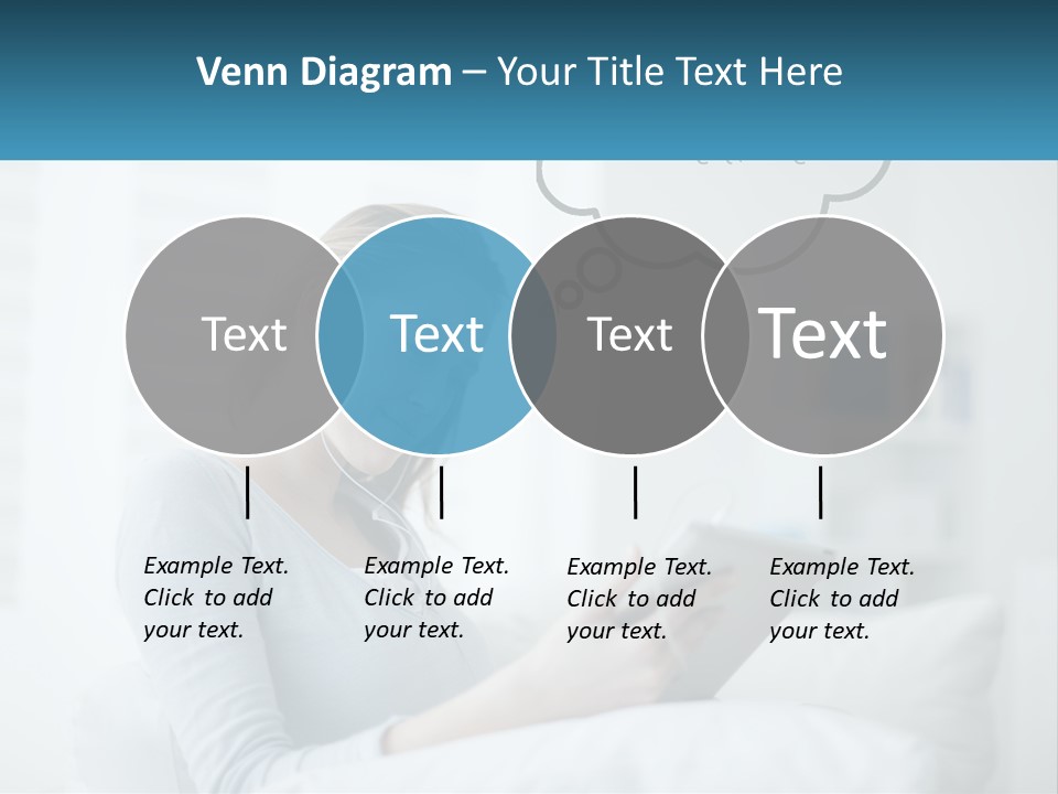A Woman Sitting On A Couch Looking At A Tablet PowerPoint Template