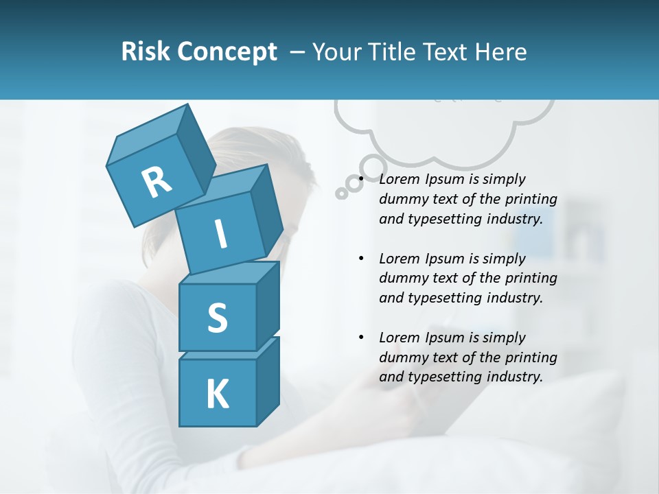 A Woman Sitting On A Couch Looking At A Tablet PowerPoint Template