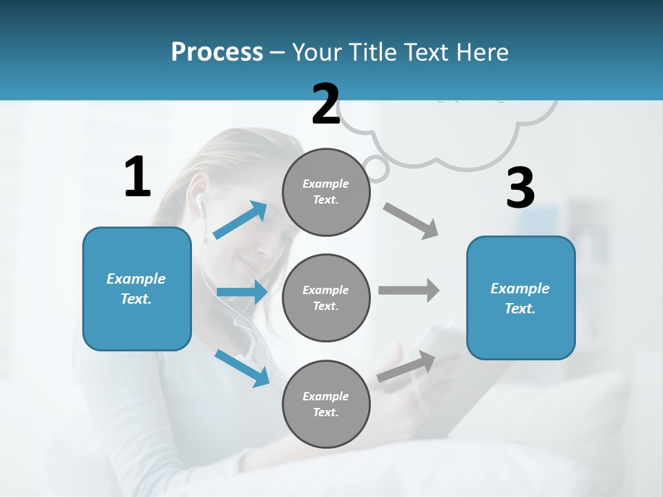 A Woman Sitting On A Couch Looking At A Tablet PowerPoint Template