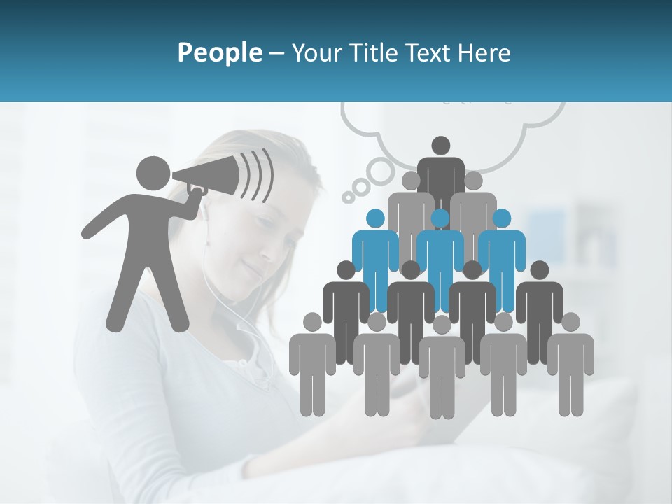 A Woman Sitting On A Couch Looking At A Tablet PowerPoint Template