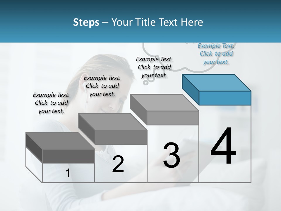 A Woman Sitting On A Couch Looking At A Tablet PowerPoint Template