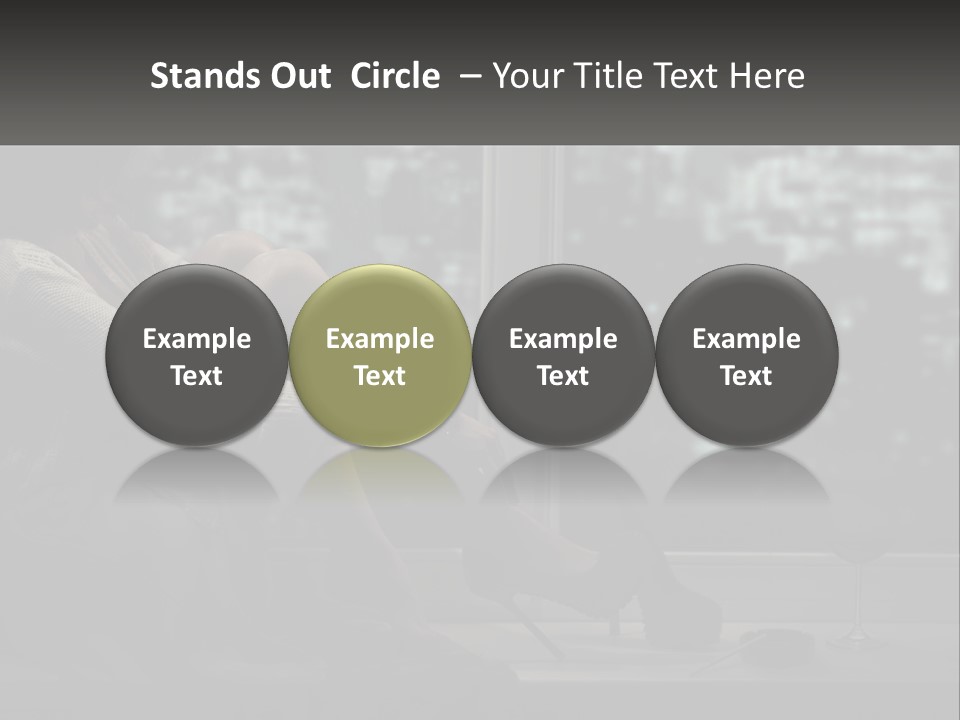 A Woman Sitting On A Window Sill With A Glass Of Wine PowerPoint Template