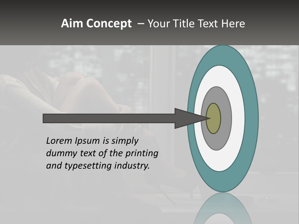 A Woman Sitting On A Window Sill With A Glass Of Wine PowerPoint Template