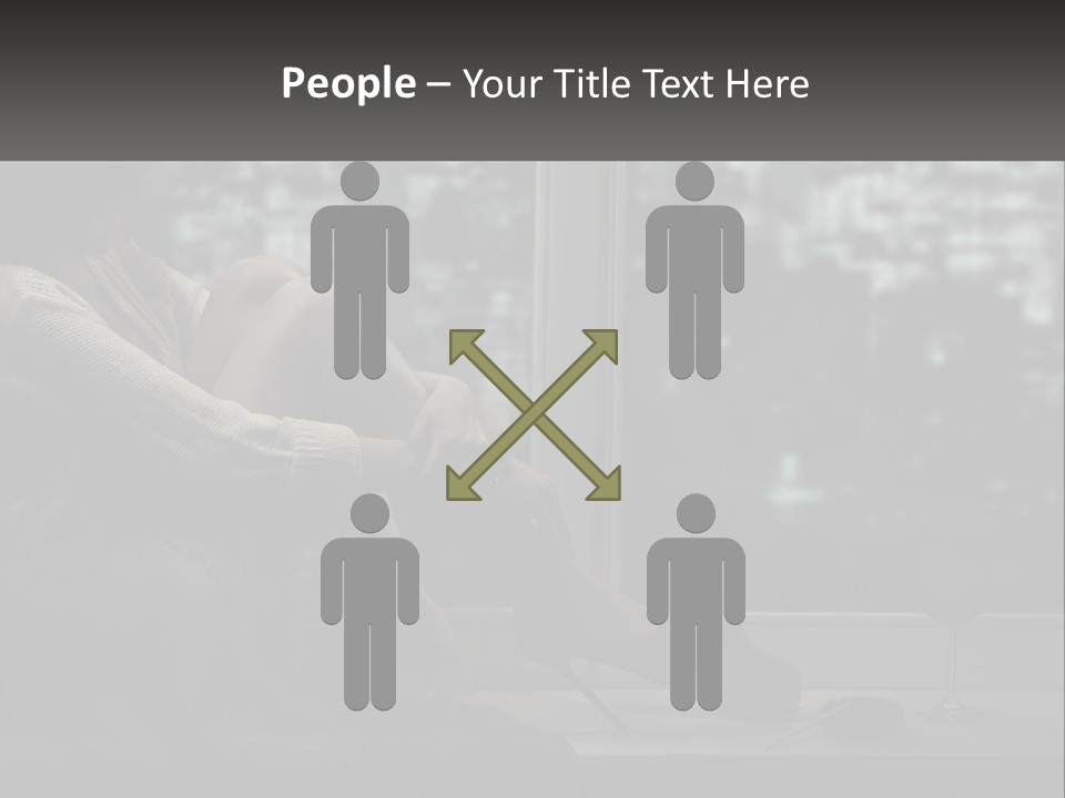 A Woman Sitting On A Window Sill With A Glass Of Wine PowerPoint Template