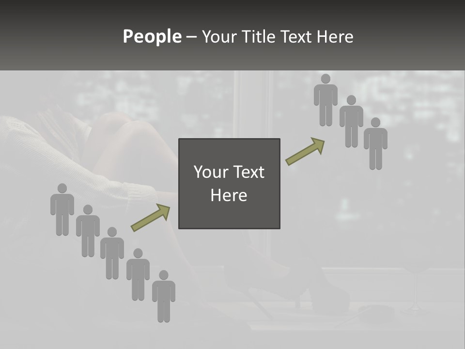 A Woman Sitting On A Window Sill With A Glass Of Wine PowerPoint Template