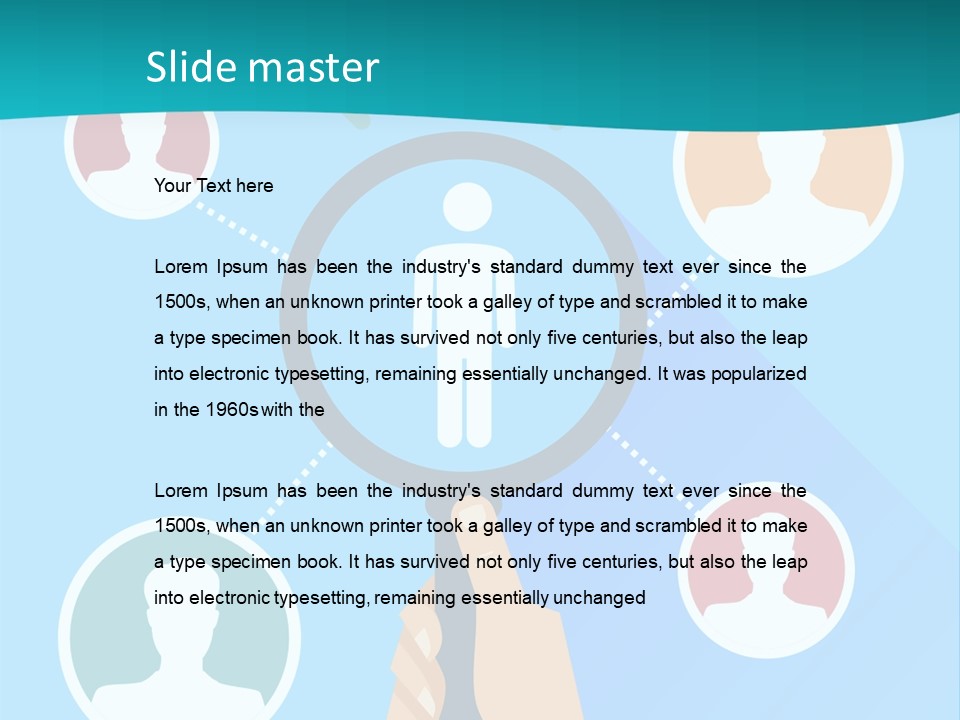 A Hand Holding A Magnifying Glass With Icons On It PowerPoint Template