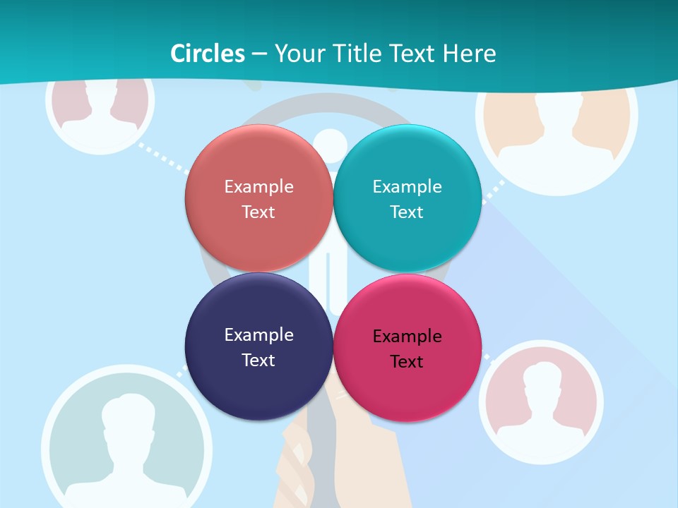 A Hand Holding A Magnifying Glass With Icons On It PowerPoint Template