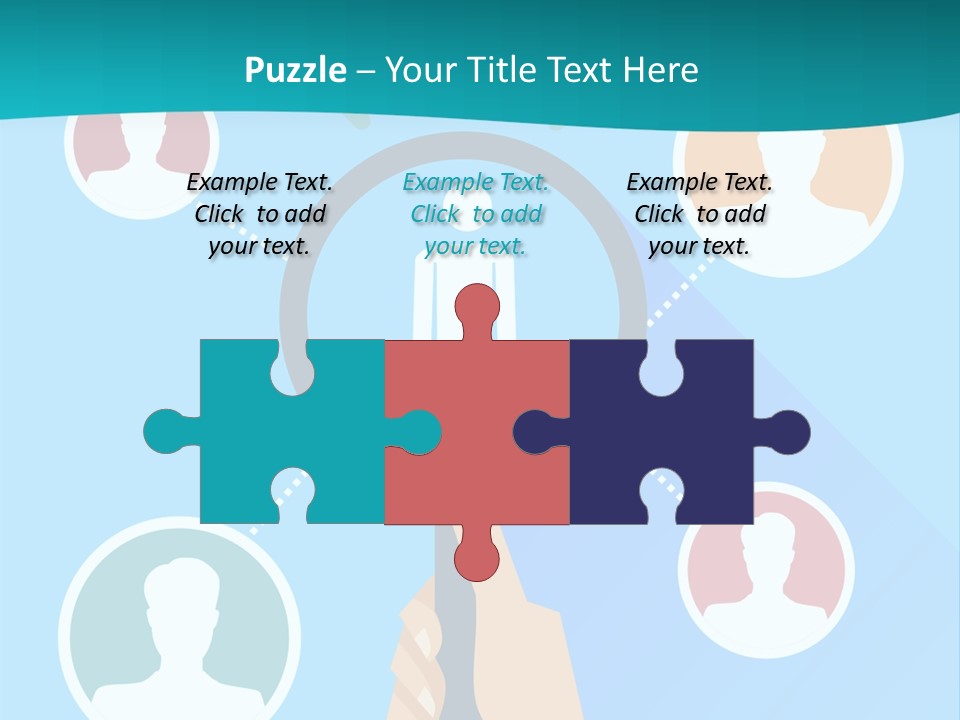 A Hand Holding A Magnifying Glass With Icons On It PowerPoint Template