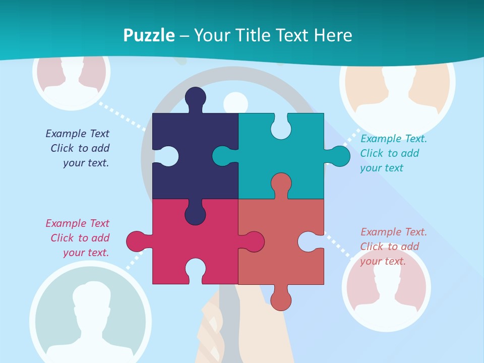 A Hand Holding A Magnifying Glass With Icons On It PowerPoint Template