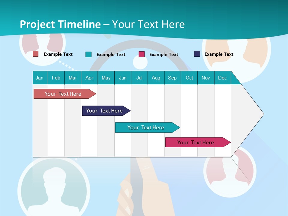 A Hand Holding A Magnifying Glass With Icons On It PowerPoint Template
