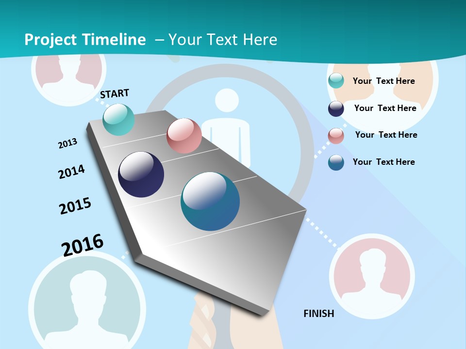 A Hand Holding A Magnifying Glass With Icons On It PowerPoint Template
