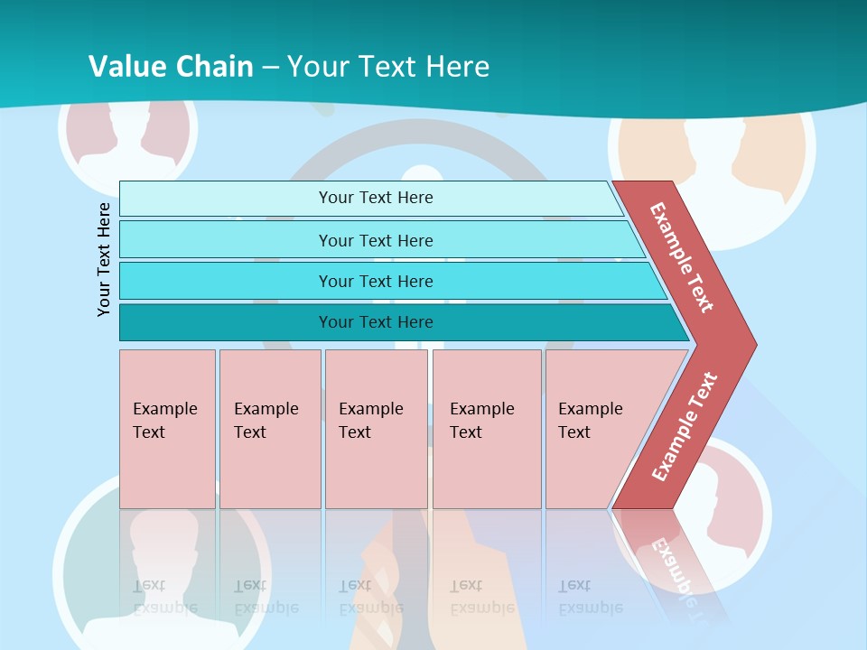 A Hand Holding A Magnifying Glass With Icons On It PowerPoint Template