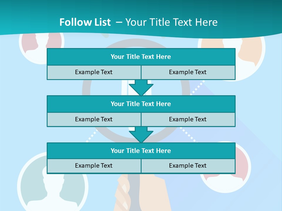 A Hand Holding A Magnifying Glass With Icons On It PowerPoint Template