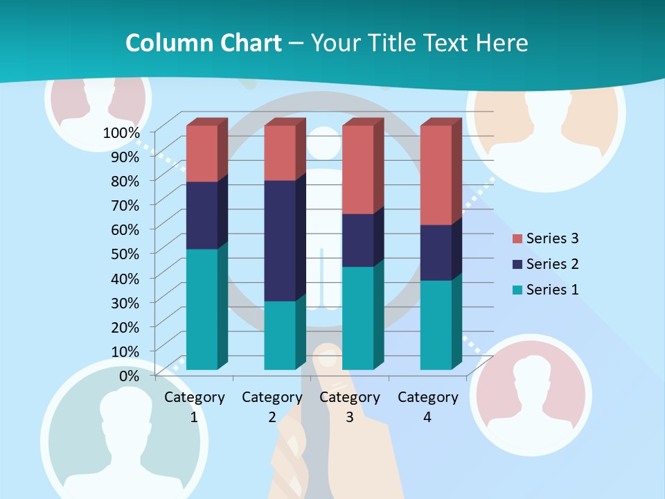 A Hand Holding A Magnifying Glass With Icons On It PowerPoint Template