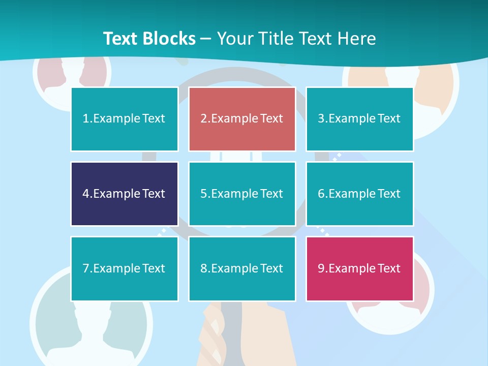 A Hand Holding A Magnifying Glass With Icons On It PowerPoint Template