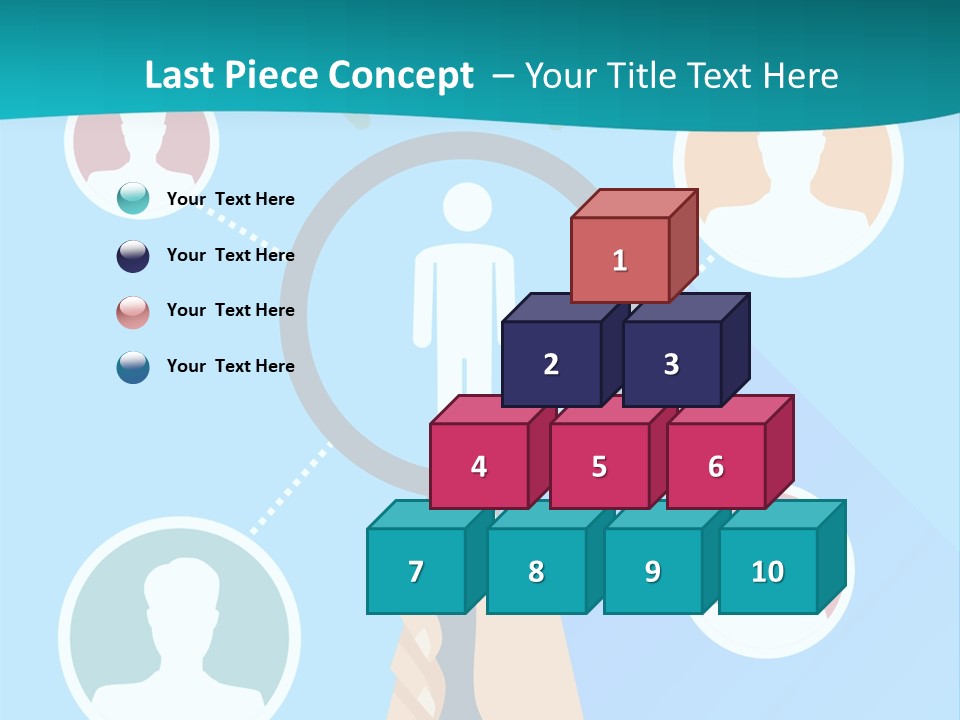 A Hand Holding A Magnifying Glass With Icons On It PowerPoint Template