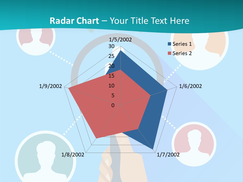 A Hand Holding A Magnifying Glass With Icons On It PowerPoint Template
